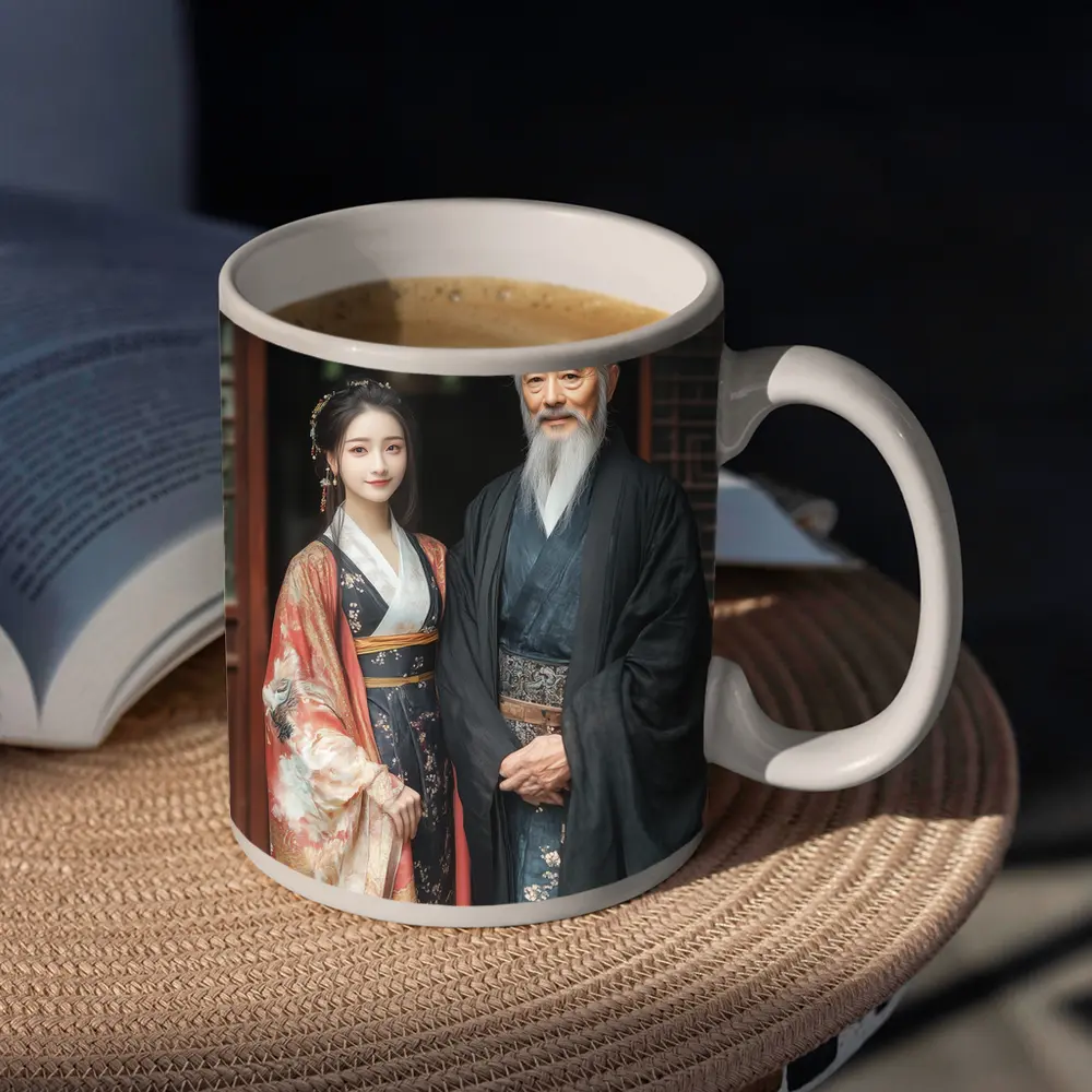 Traditional Chinese Hanfu Couple Ancient Courtyard – Mugs
