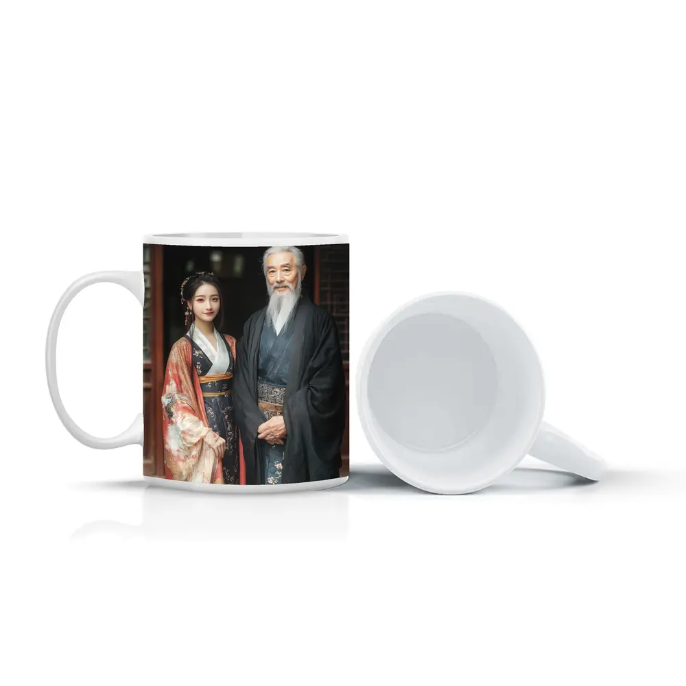 Traditional Chinese Hanfu Couple Ancient Courtyard – Mugs