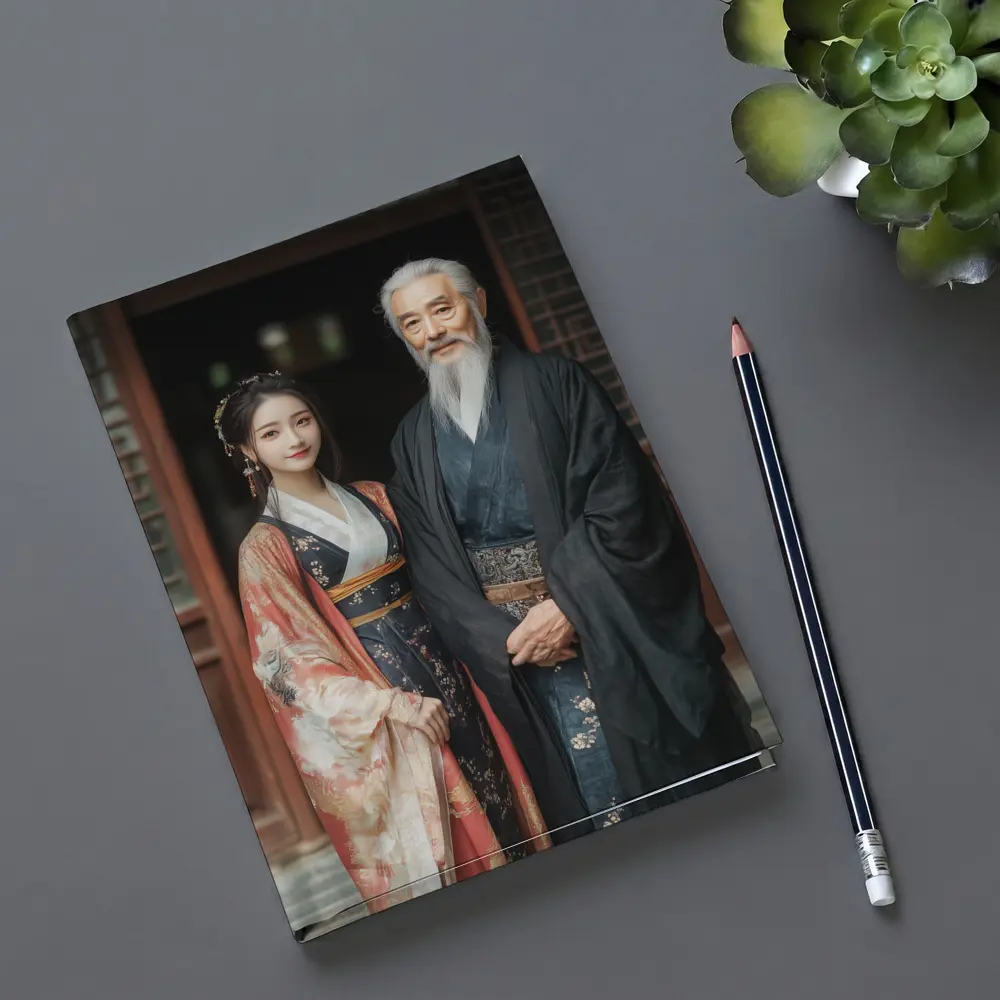 Traditional Chinese Hanfu Couple Ancient Courtyard – Notebooks