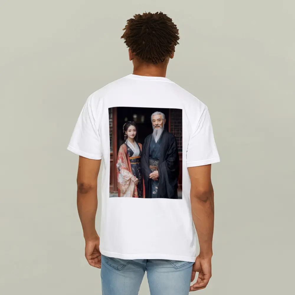 Traditional Chinese Hanfu Couple Ancient Courtyard – T-Shirts