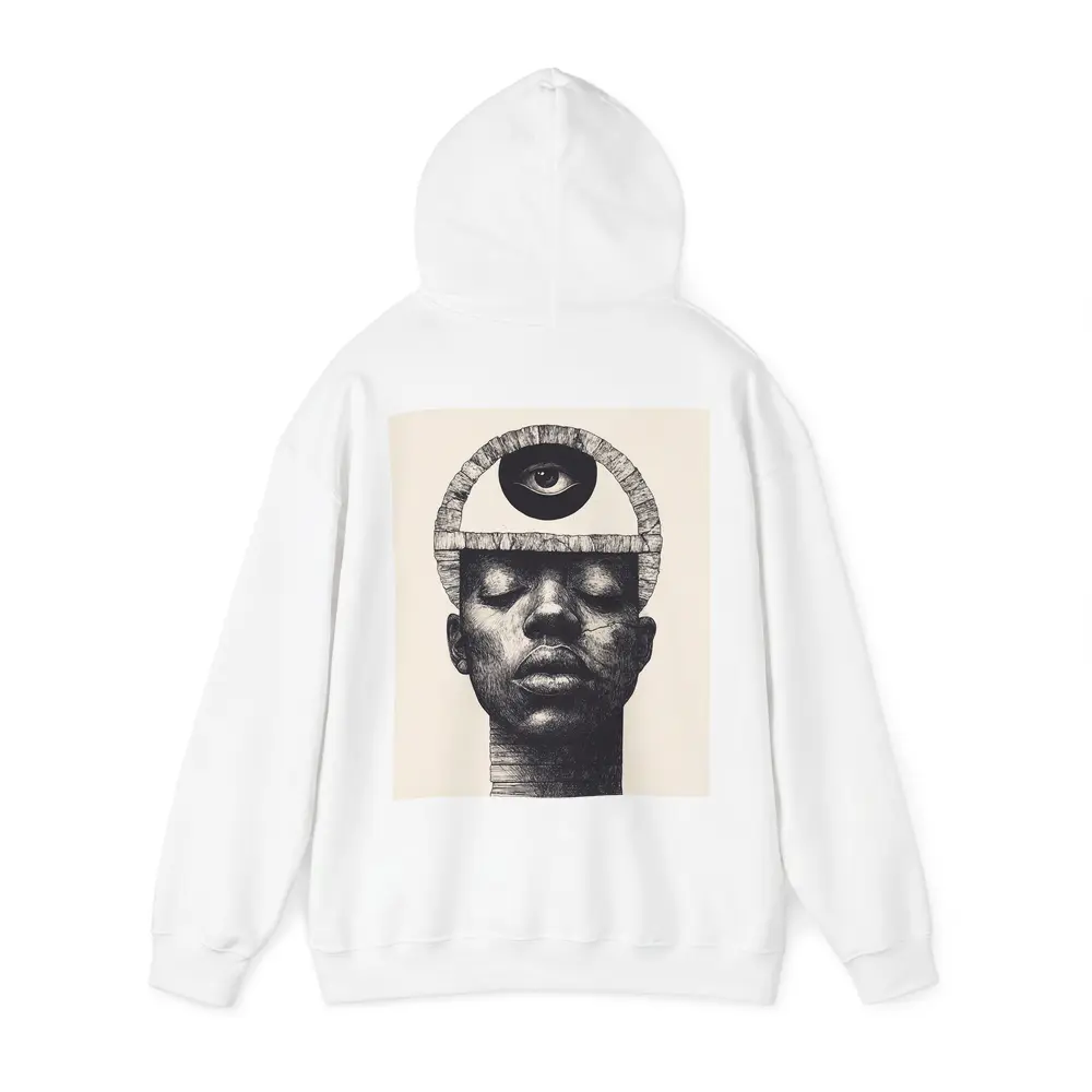 Third Eye Portrait Black White Surreal Art – Hoodies