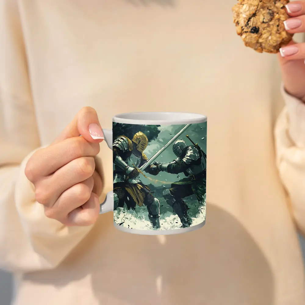 Medieval Knights Sword Fight Forest Battle – Mugs