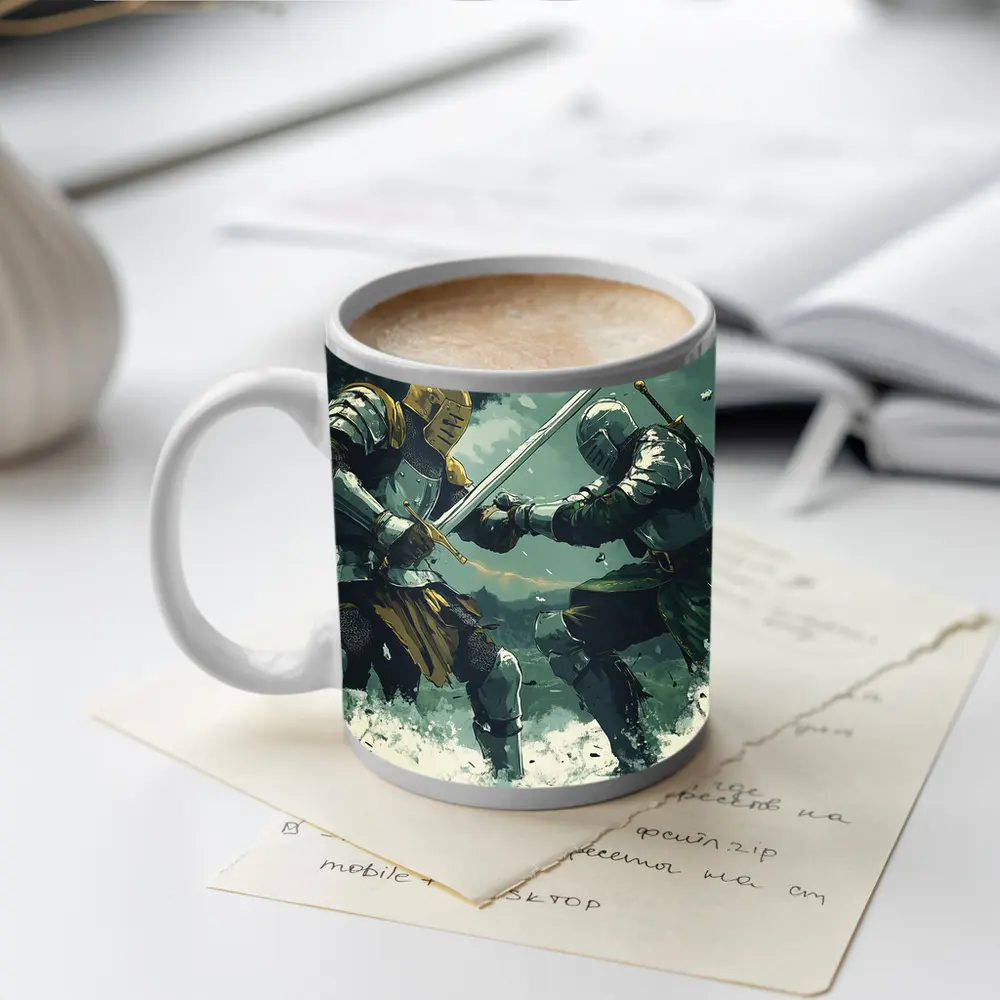 Medieval Knights Sword Fight Forest Battle – Mugs