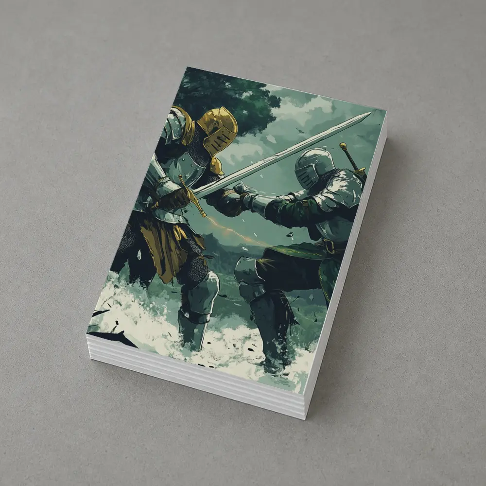 Medieval Knights Sword Fight Forest Battle – Postcards