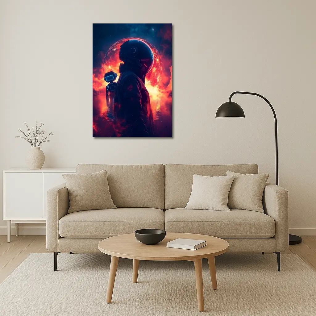 Astronaut Silhouette Red Planet Space Art – Wall Art