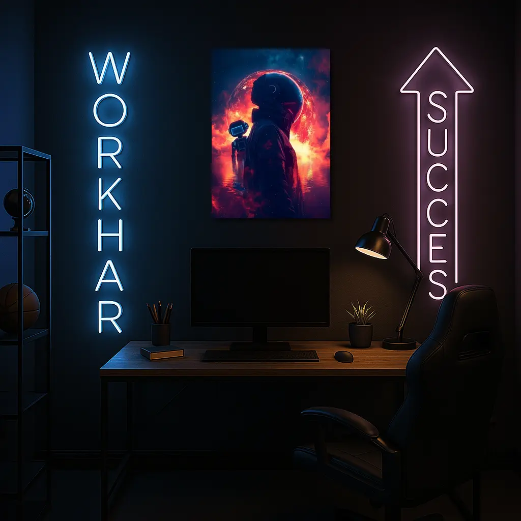 Astronaut Silhouette Red Planet Space Art – Wall Art
