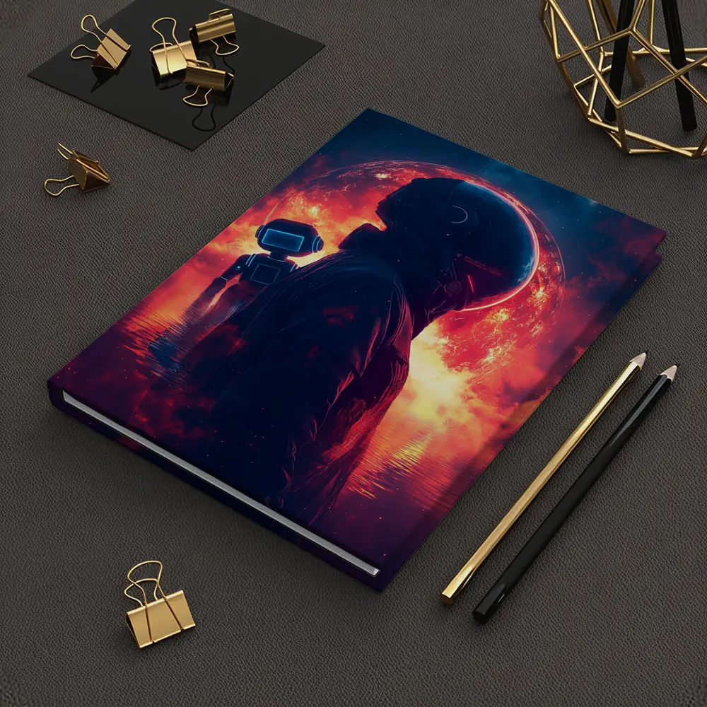 Astronaut Silhouette Red Planet Space Art – Notebooks