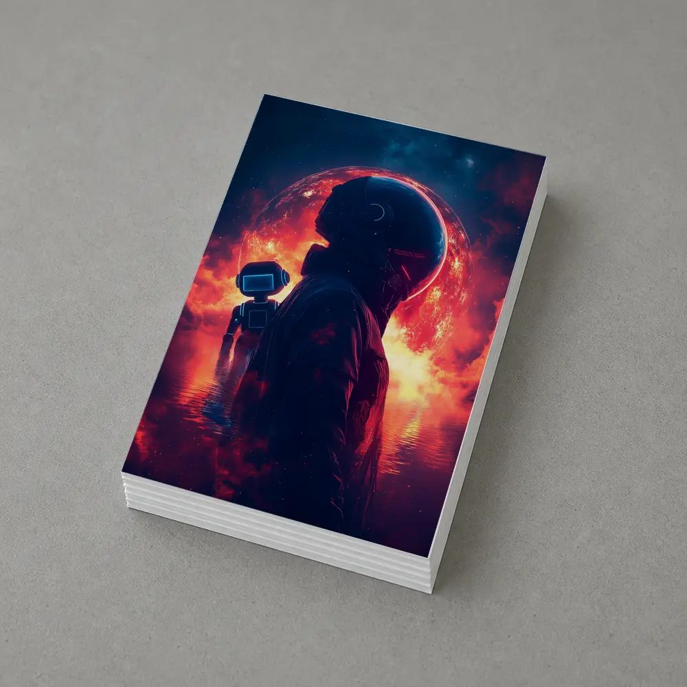 Astronaut Silhouette Red Planet Space Art – Postcards