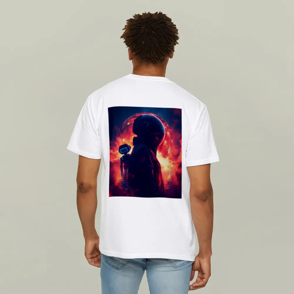 Astronaut Silhouette Red Planet Space Art – T-Shirts