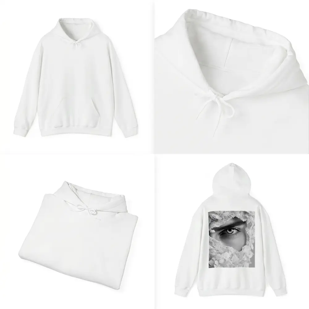 Woman Eye Surrounded By White Flowers – Hoodies
