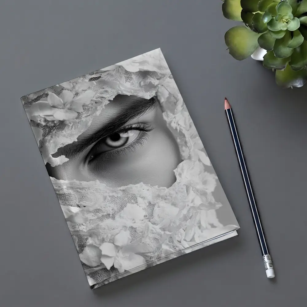 Woman Eye Surrounded By White Flowers – Notebooks