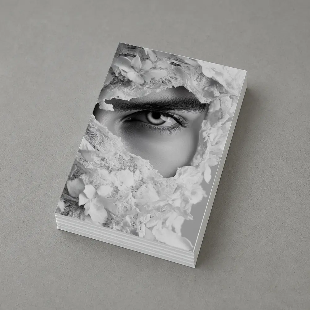 Woman Eye Surrounded By White Flowers – Postcards