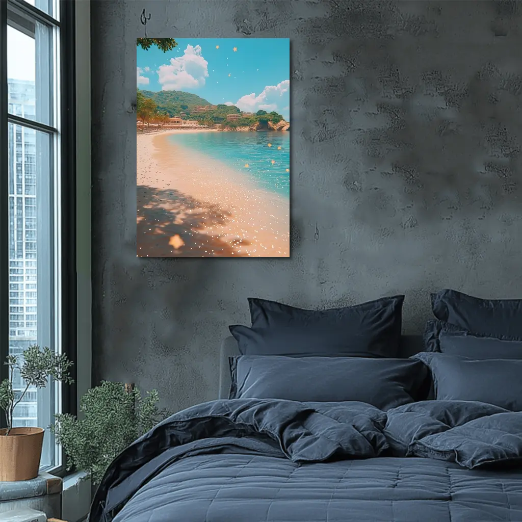 Tropical Beach Cove Clear Blue Water – Wall Art