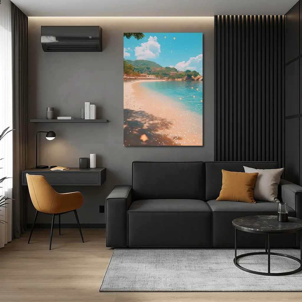 Tropical Beach Cove Clear Blue Water – Wall Art