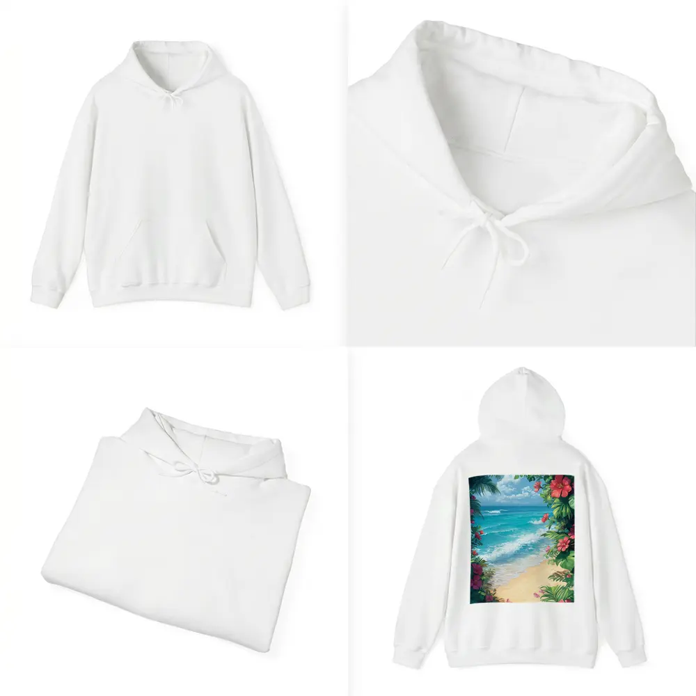 Tropical Beach Hibiscus Flowers Ocean View – Hoodies