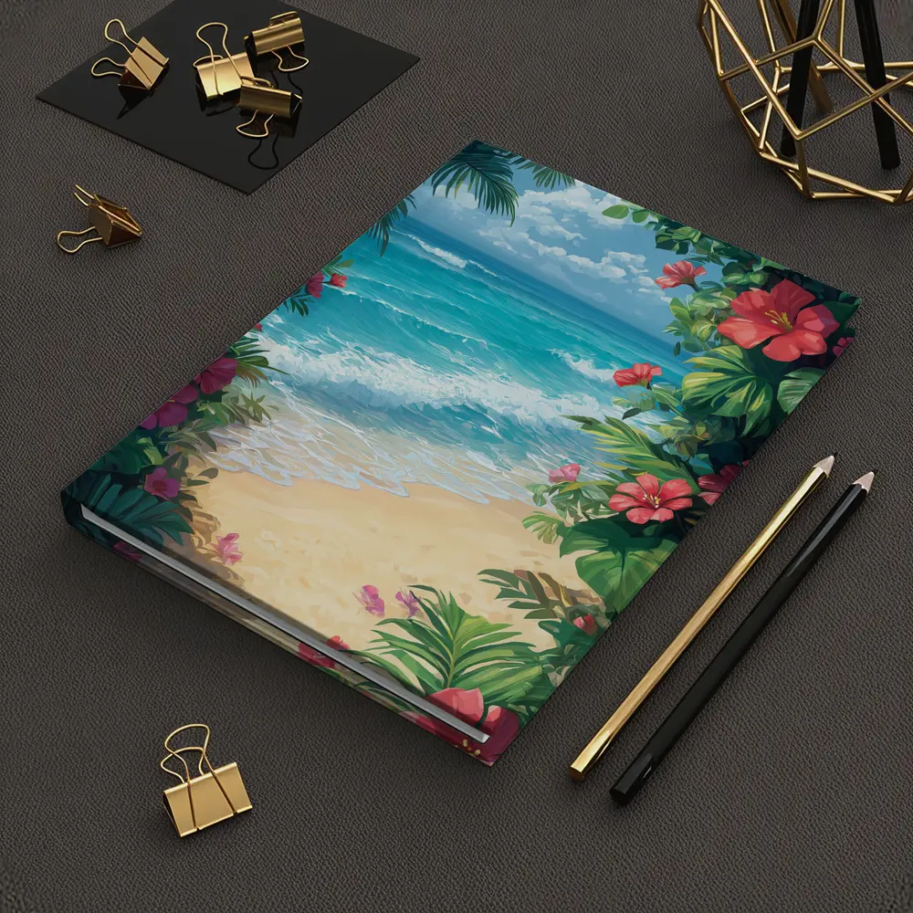 Tropical Beach Hibiscus Flowers Ocean View – Notebooks