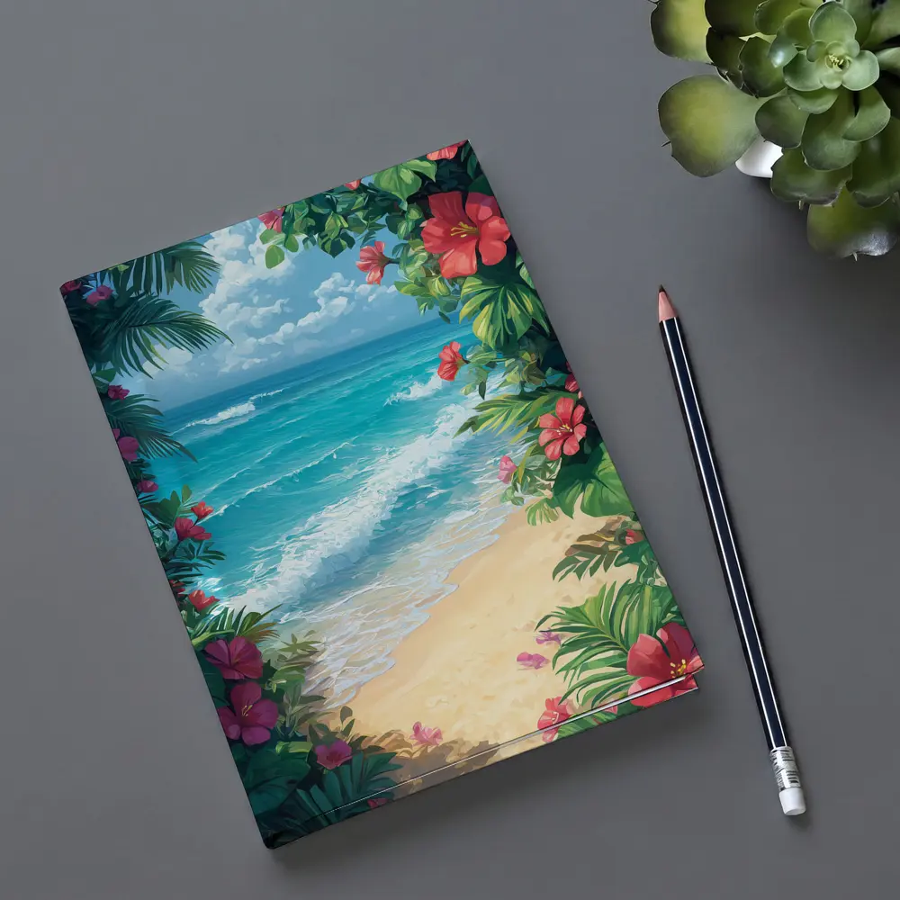 Tropical Beach Hibiscus Flowers Ocean View – Notebooks
