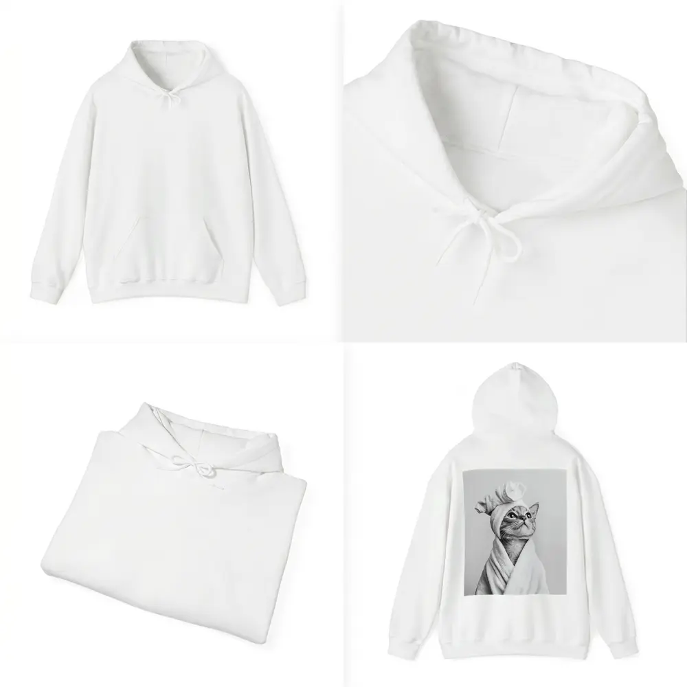 Cat In Bathrobe And Towel Hat – Hoodies