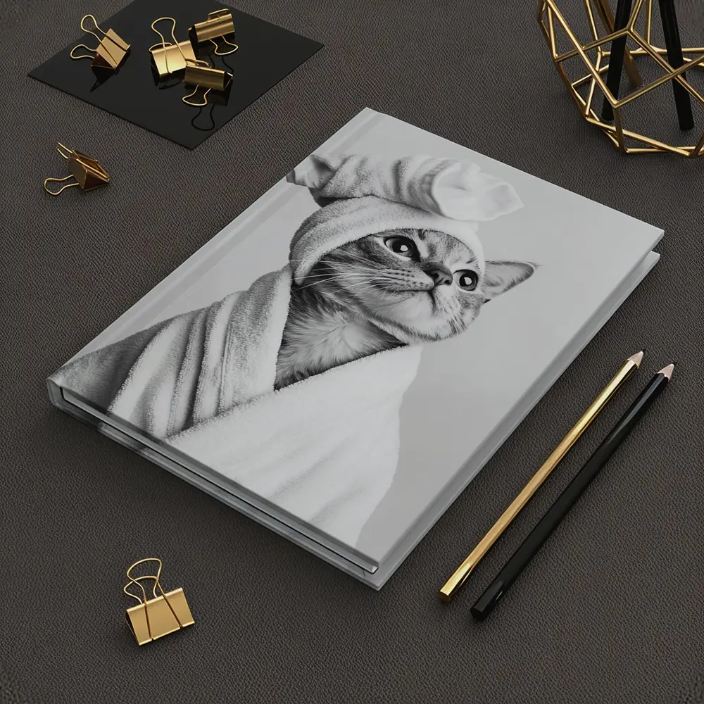 Cat In Bathrobe And Towel Hat – Notebooks