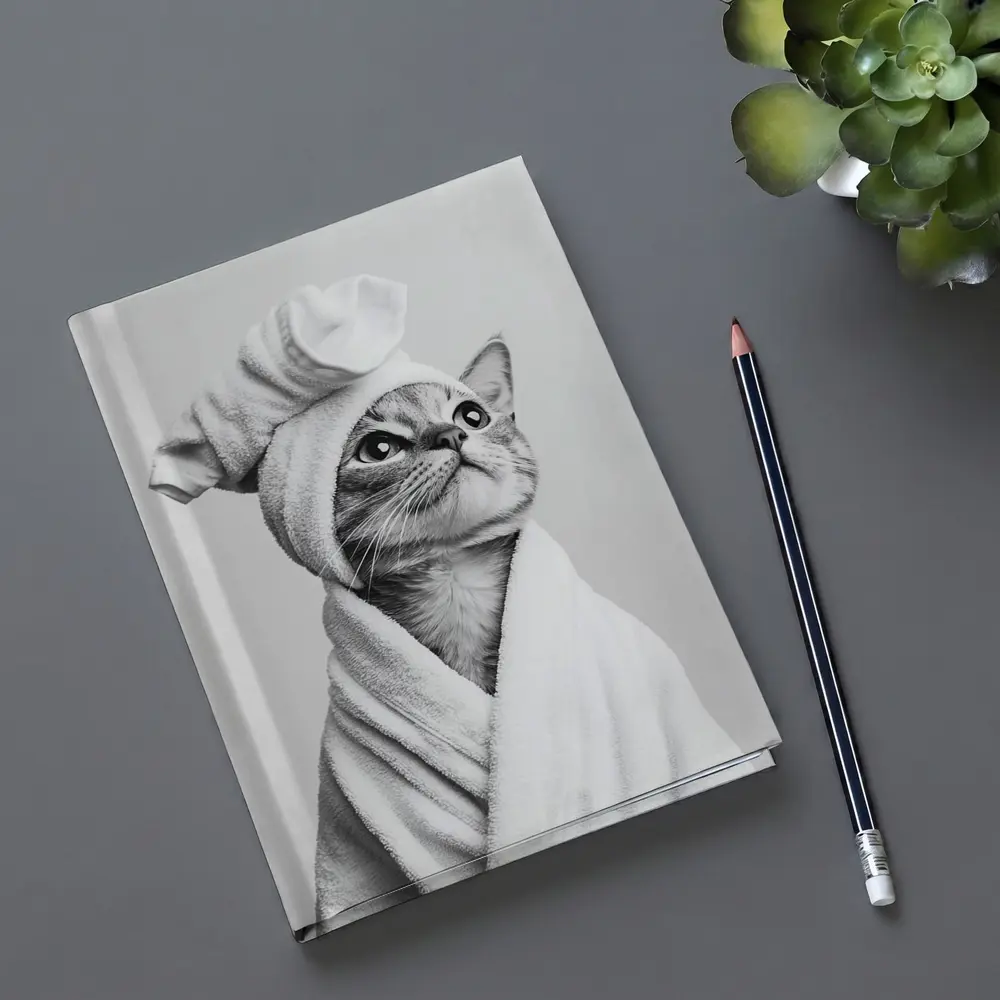 Cat In Bathrobe And Towel Hat – Notebooks