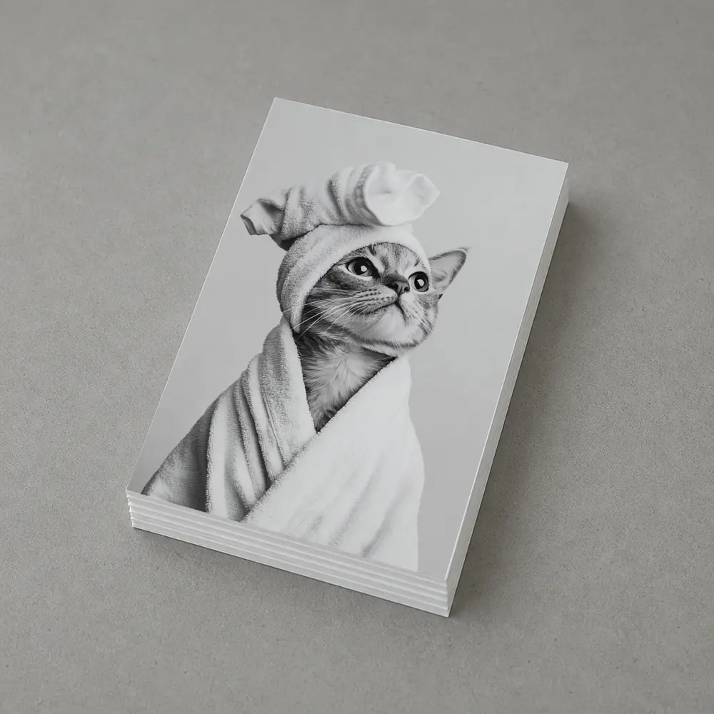 Cat In Bathrobe And Towel Hat – Postcards