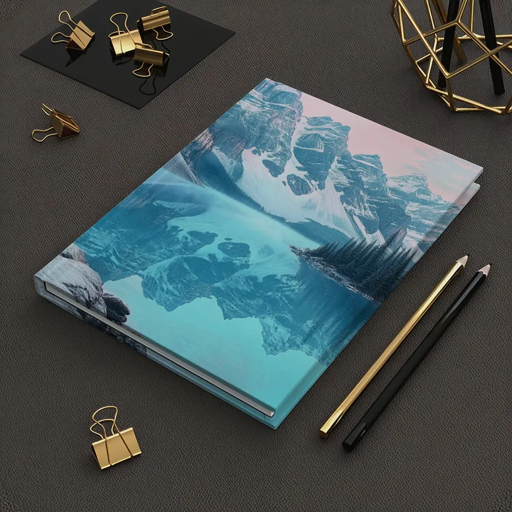 Snowy Mountain Lake Turquoise Reflection Forest – Notebooks