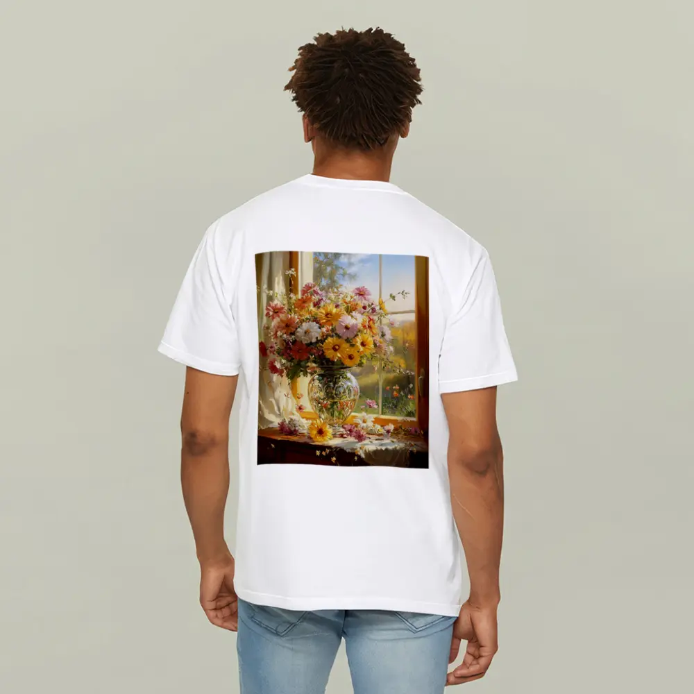 Colorful Wildflowers Glass Vase Sunny Window – T-Shirts