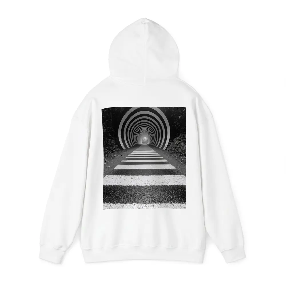 Black and White Striped Tunnel Forest Path – Hoodies