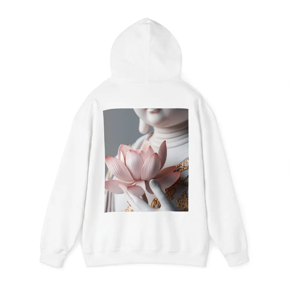 Guanyin Statue Holding Pink Lotus Flower – Hoodies