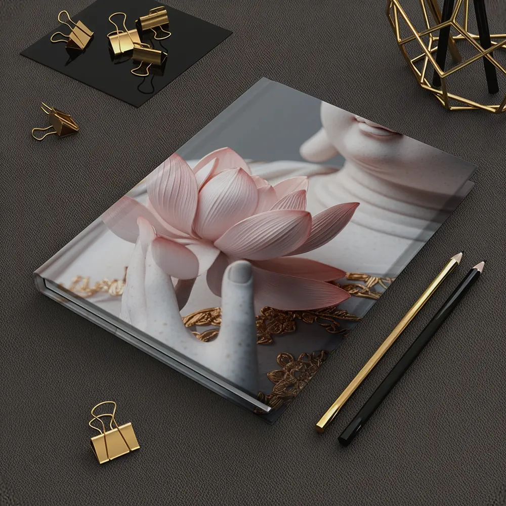 Guanyin Statue Holding Pink Lotus Flower – Notebooks