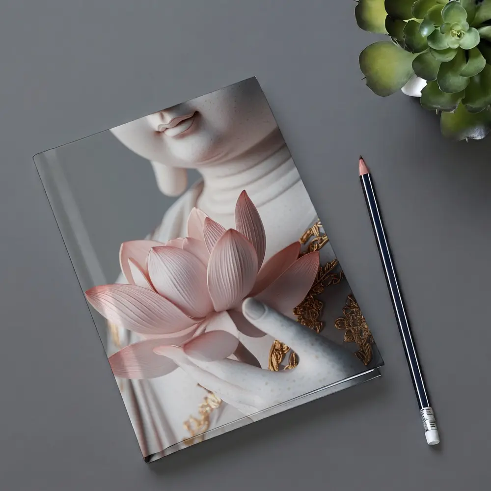 Guanyin Statue Holding Pink Lotus Flower – Notebooks