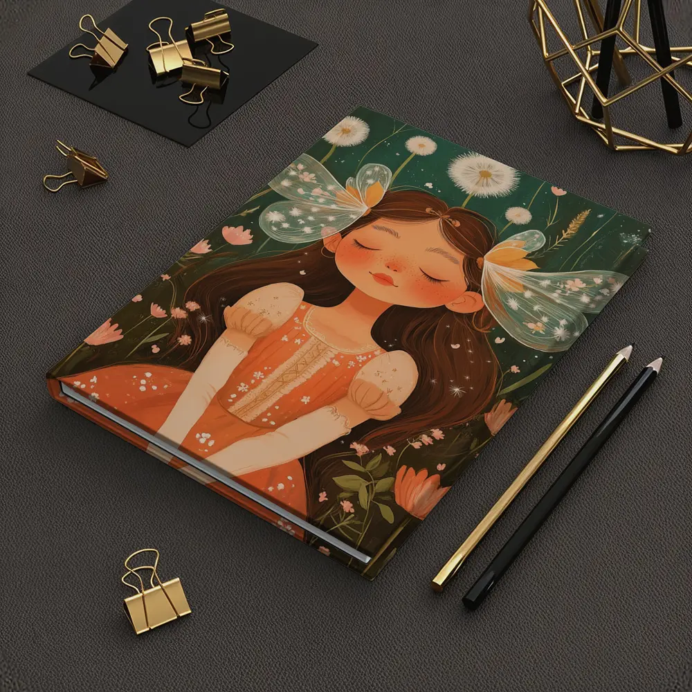 Fairy Girl Sitting In Flower Garden – Notebooks
