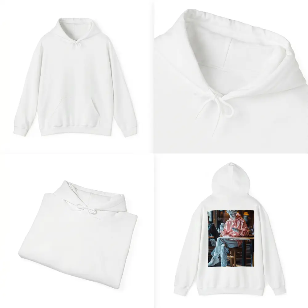 Greek Statue Streetwear Pink Hoodie Cafe – Hoodies