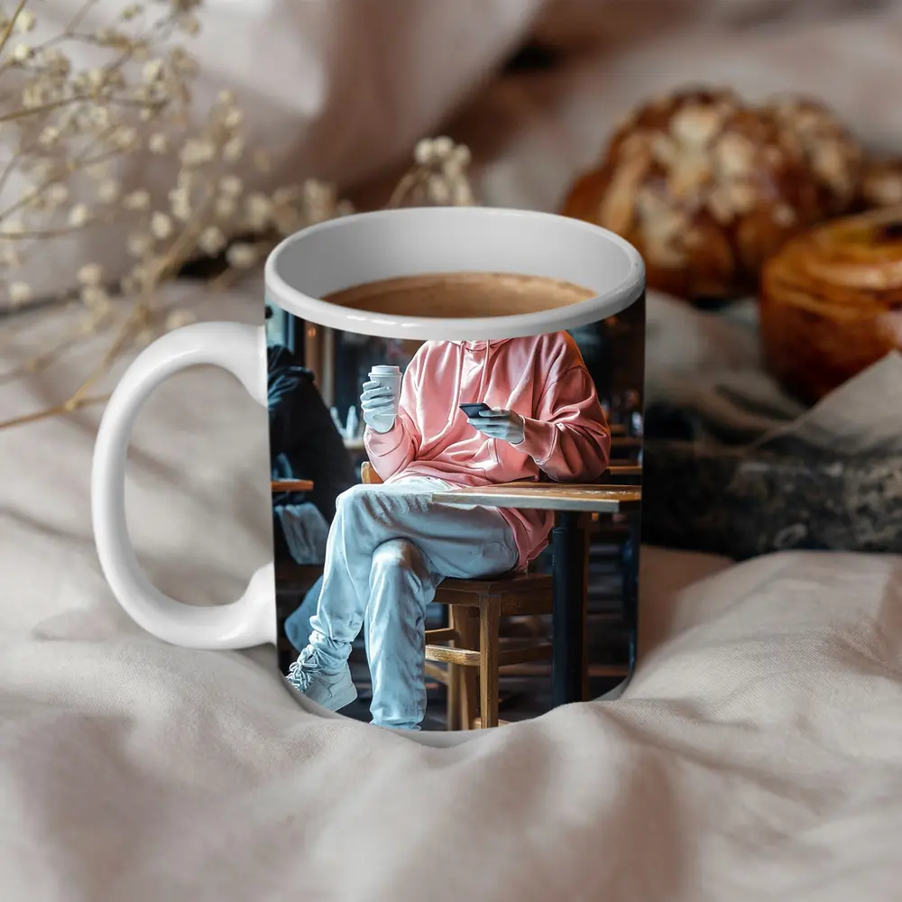 Greek Statue Streetwear Pink Hoodie Cafe – Mugs
