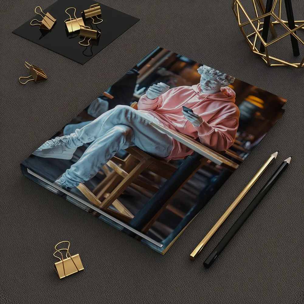 Greek Statue Streetwear Pink Hoodie Cafe – Notebooks