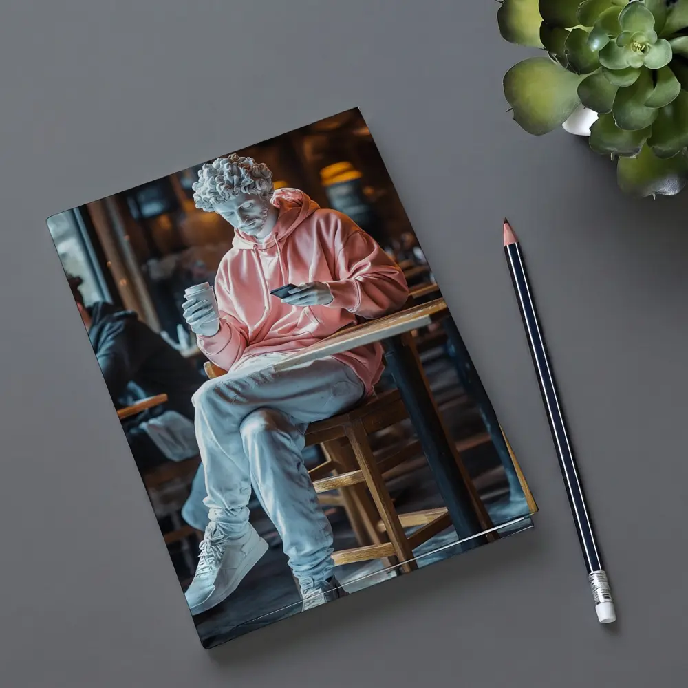 Greek Statue Streetwear Pink Hoodie Cafe – Notebooks