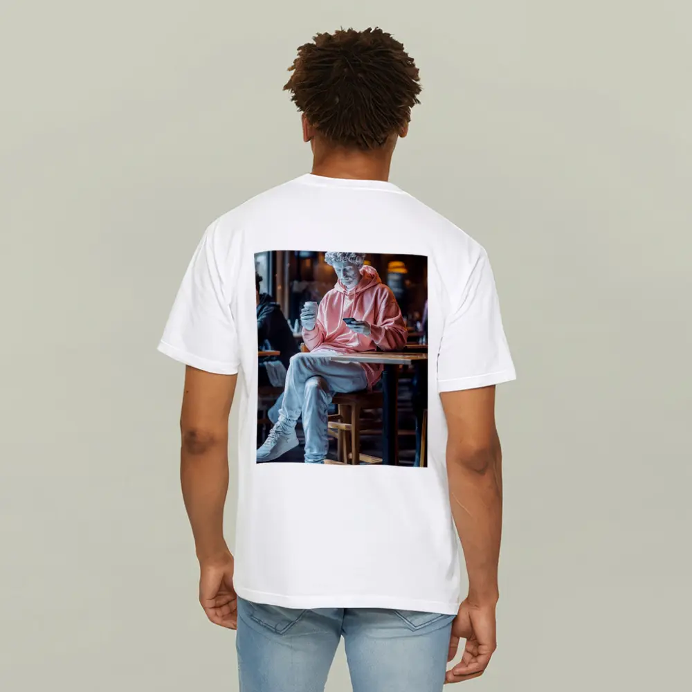 Greek Statue Streetwear Pink Hoodie Cafe – T-Shirts