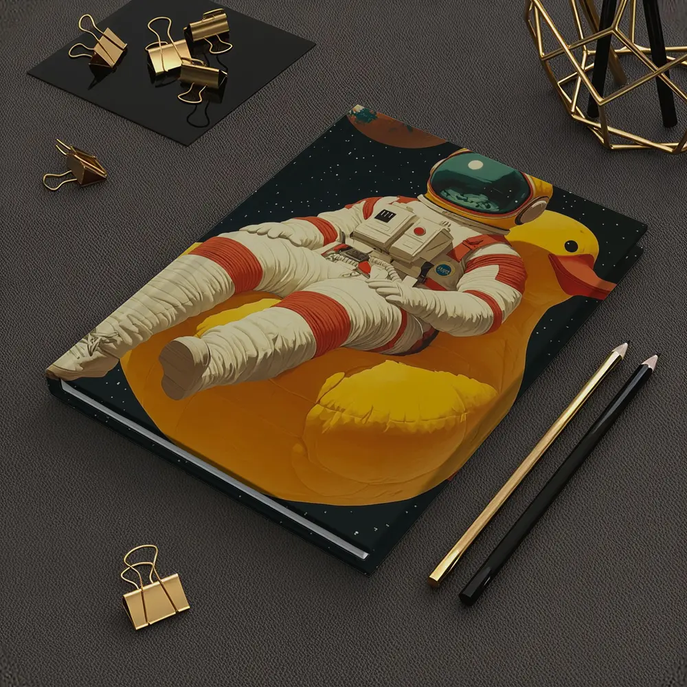 Astronaut Floating On Rubber Duck Space – Notebooks