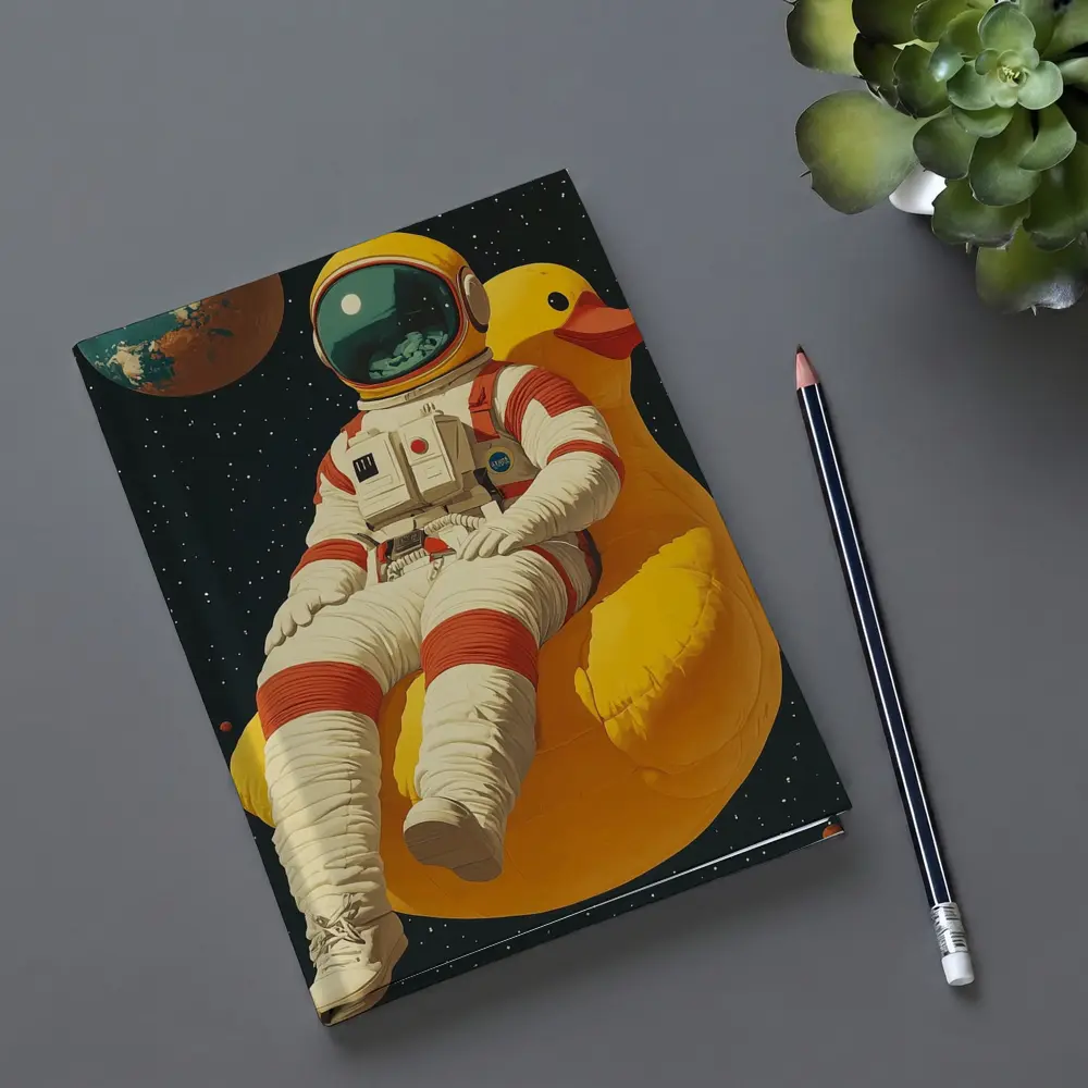 Astronaut Floating On Rubber Duck Space – Notebooks