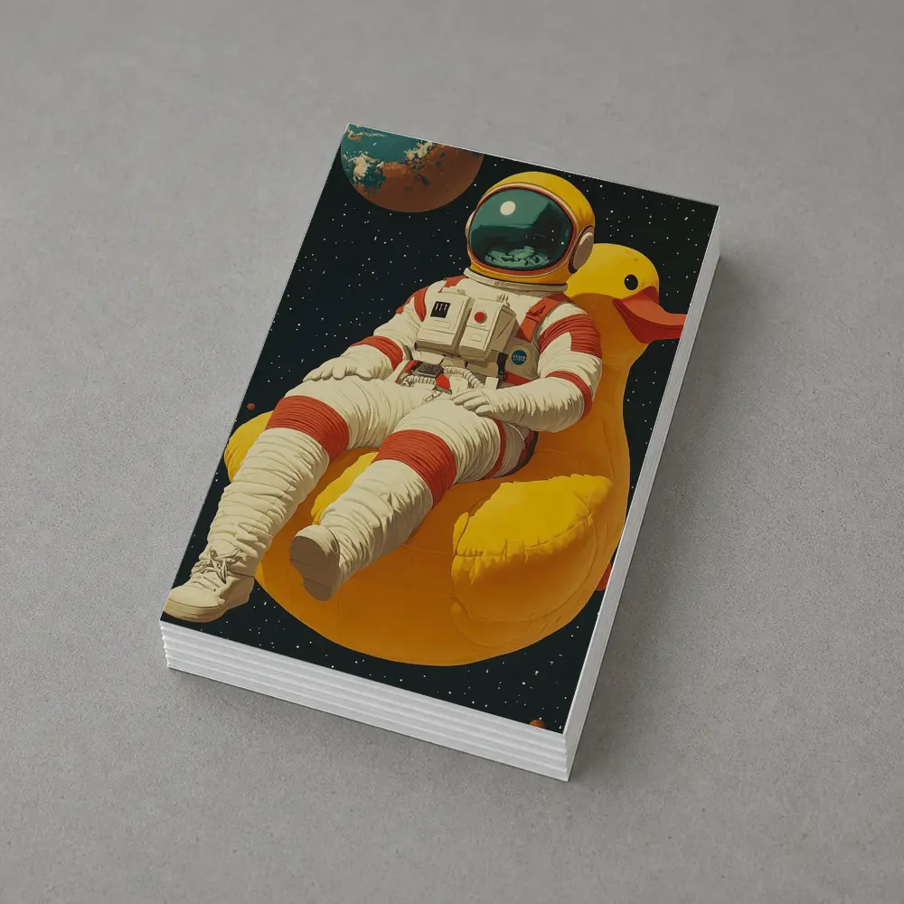 Astronaut Floating On Rubber Duck Space – Postcards