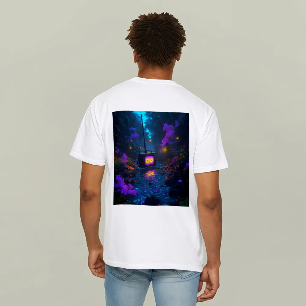 Glowing Retro TV Neon Fantasy Forest – T-Shirts