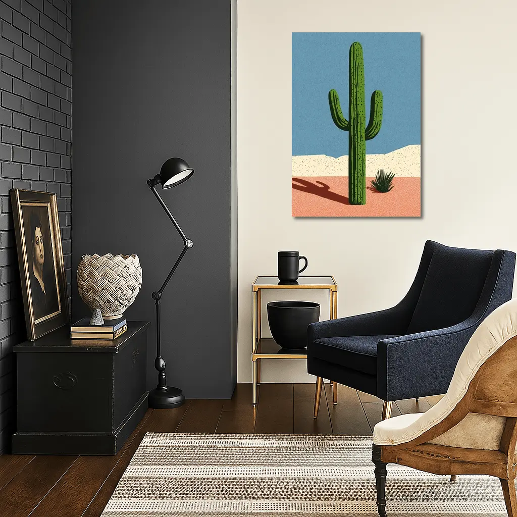 Saguaro Cactus Desert Southwest Illustration Art – Wall Art