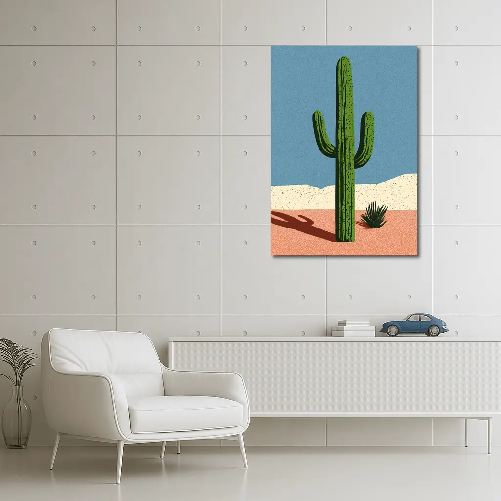 Saguaro Cactus Desert Southwest Illustration Art – Wall Art