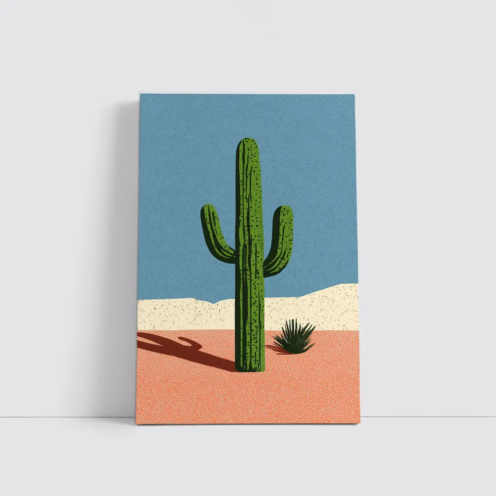 Saguaro Cactus Desert Southwest Illustration Art – Wall Art