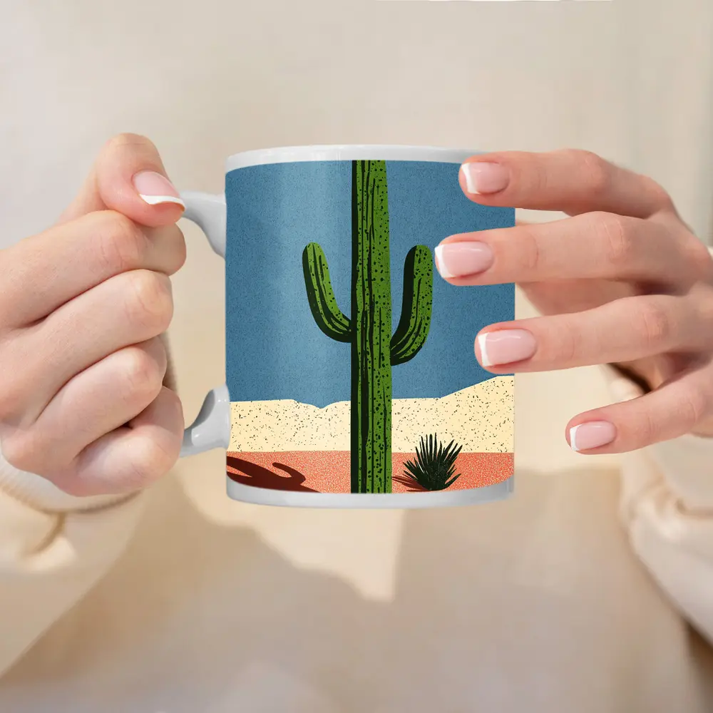 Saguaro Cactus Desert Southwest Illustration Art – Mugs