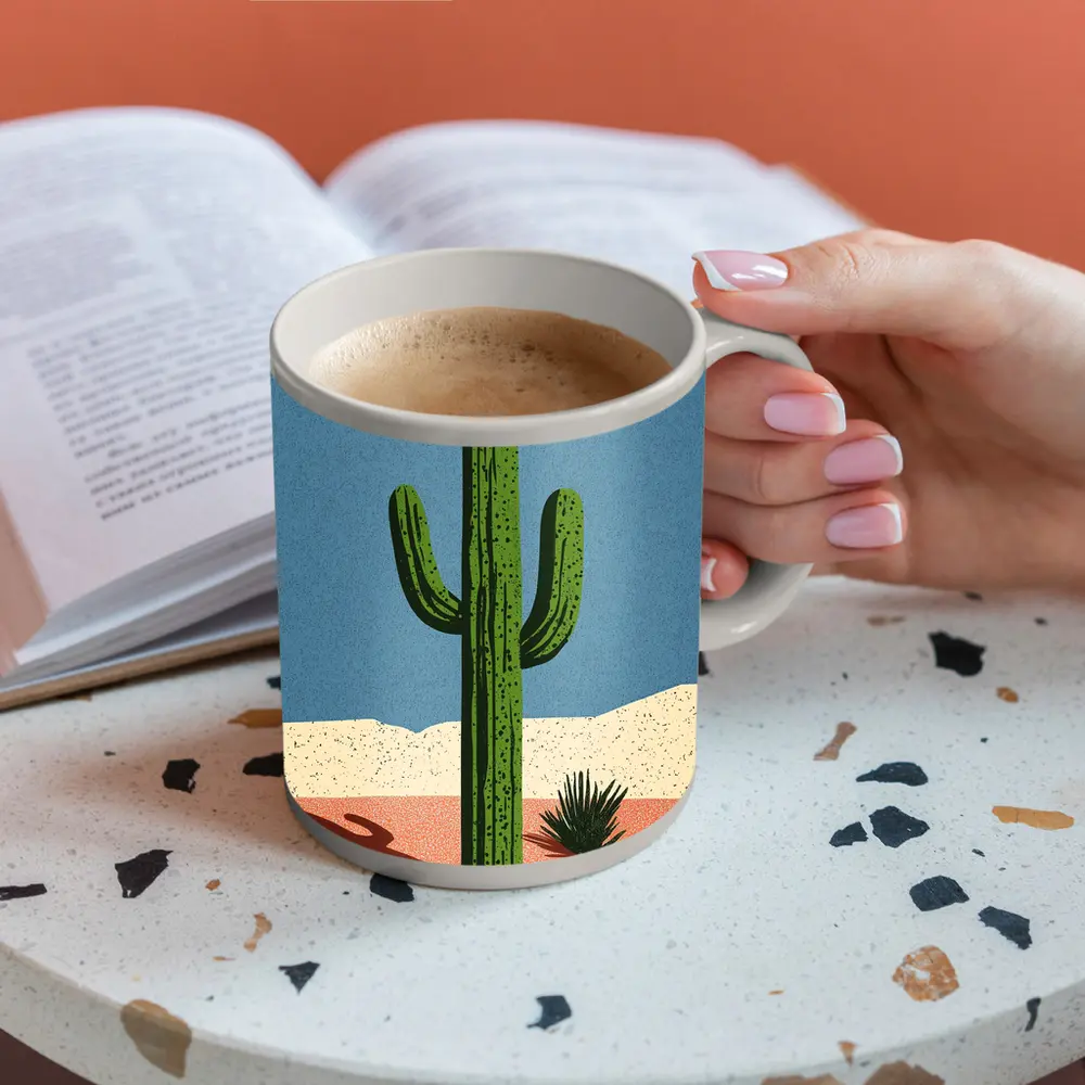 Saguaro Cactus Desert Southwest Illustration Art – Mugs