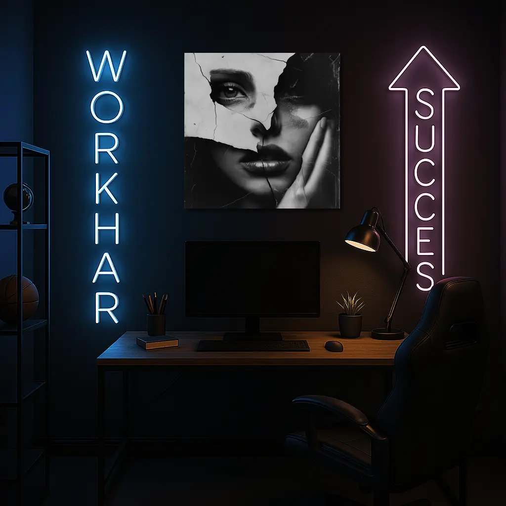 Broken Woman Face Black White Collage Art – Wall Art