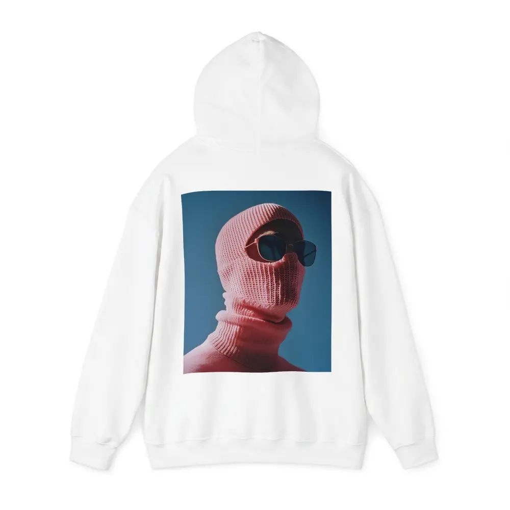 Pink Balaclava Sunglasses Blue Sky Background – Hoodies