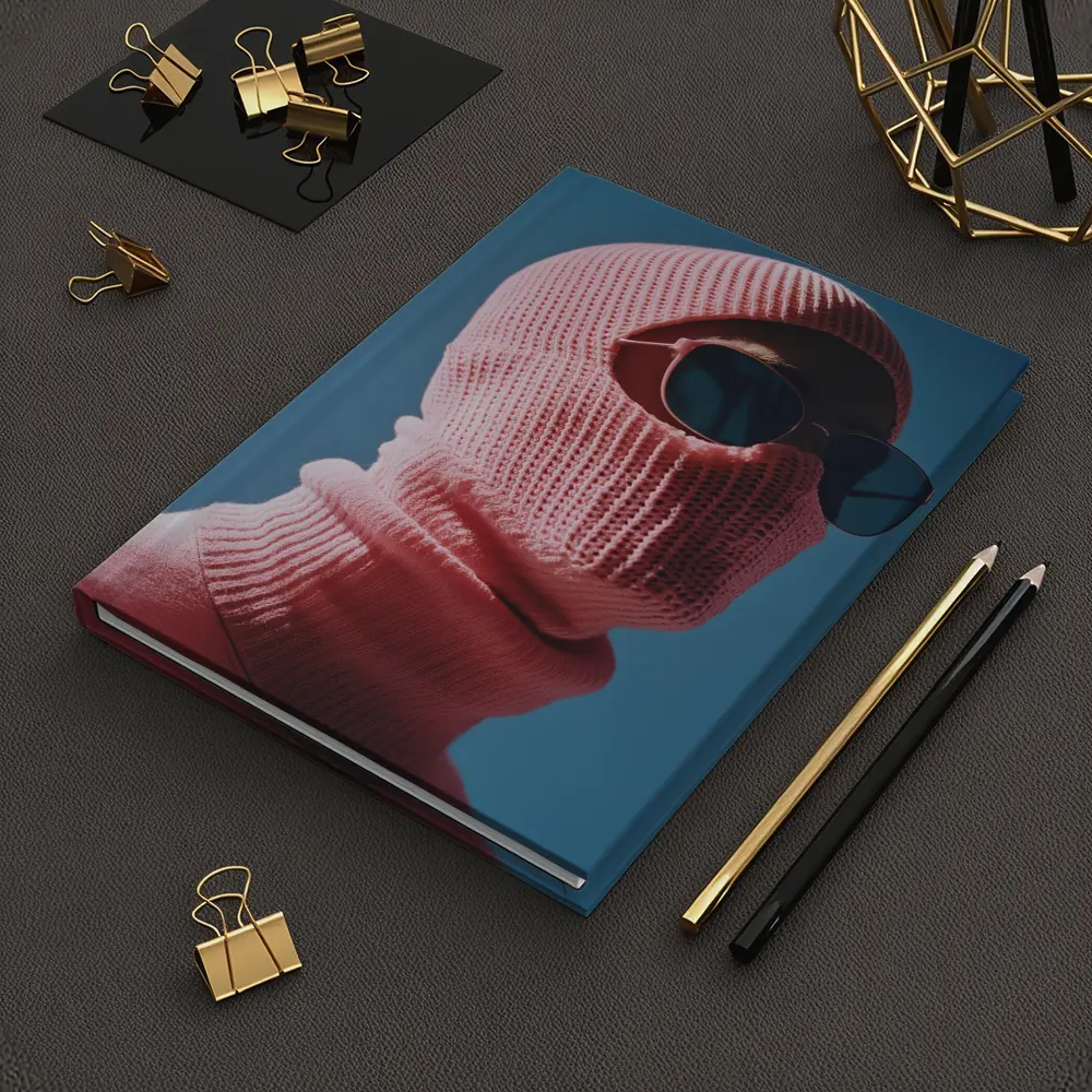 Pink Balaclava Sunglasses Blue Sky Background – Notebooks