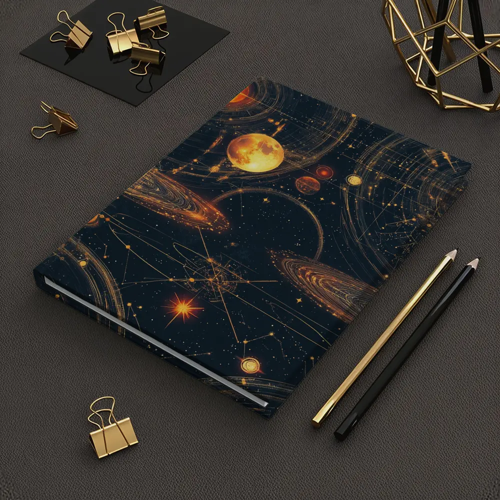 Solar System Planets Golden Space Art – Notebooks